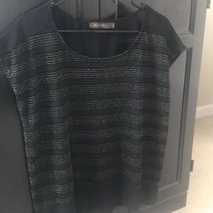 The Limited Black sheer top with gold detail